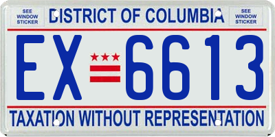 DC license plate EX6613