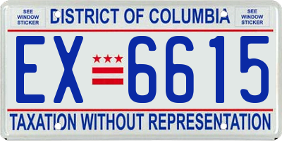 DC license plate EX6615