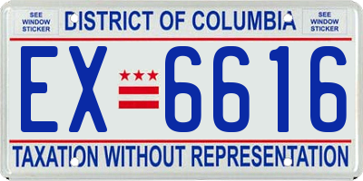 DC license plate EX6616