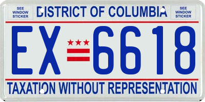 DC license plate EX6618