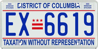 DC license plate EX6619