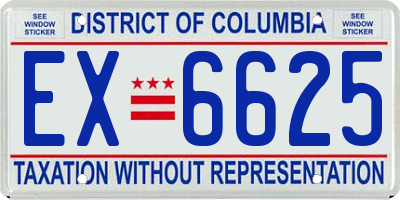 DC license plate EX6625