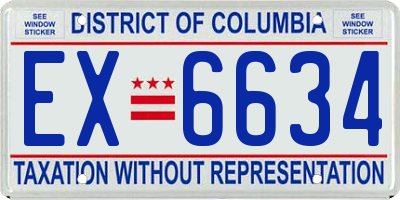 DC license plate EX6634