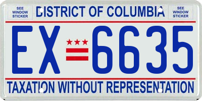 DC license plate EX6635