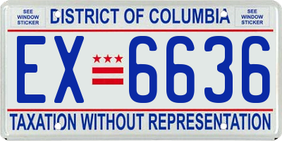 DC license plate EX6636