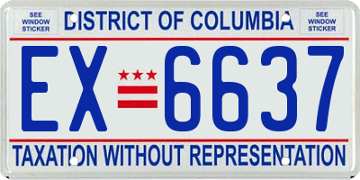 DC license plate EX6637