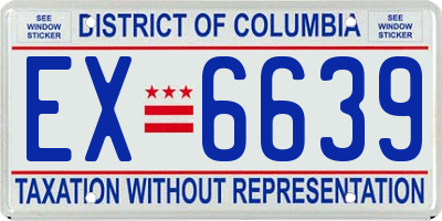 DC license plate EX6639