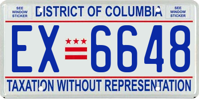 DC license plate EX6648