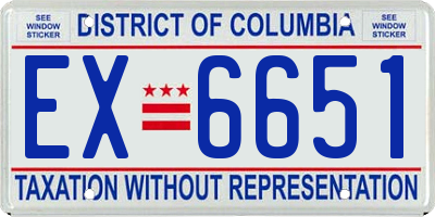 DC license plate EX6651