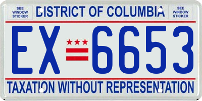 DC license plate EX6653
