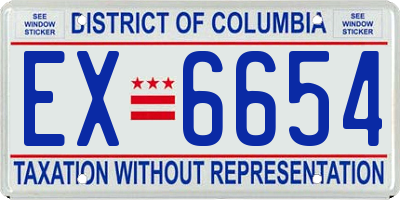 DC license plate EX6654