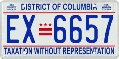 DC license plate EX6657