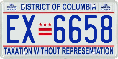 DC license plate EX6658