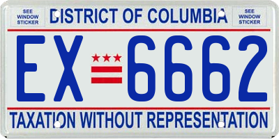 DC license plate EX6662