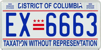 DC license plate EX6663