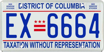 DC license plate EX6664
