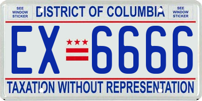 DC license plate EX6666