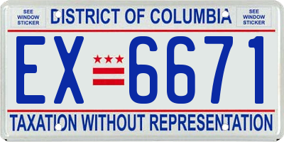 DC license plate EX6671