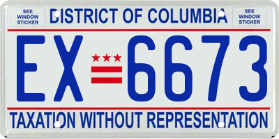 DC license plate EX6673