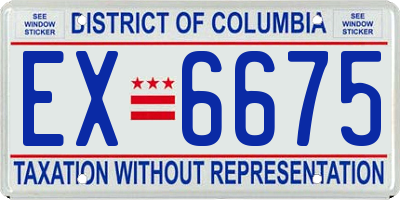 DC license plate EX6675