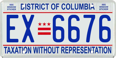 DC license plate EX6676