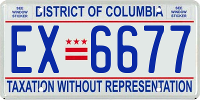 DC license plate EX6677