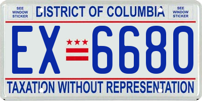 DC license plate EX6680