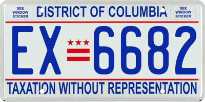 DC license plate EX6682
