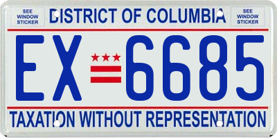 DC license plate EX6685