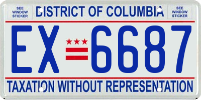 DC license plate EX6687