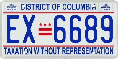 DC license plate EX6689