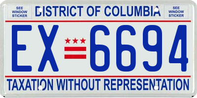 DC license plate EX6694
