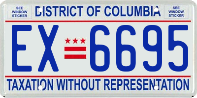 DC license plate EX6695