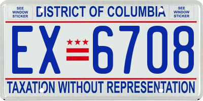 DC license plate EX6708