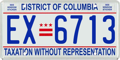 DC license plate EX6713