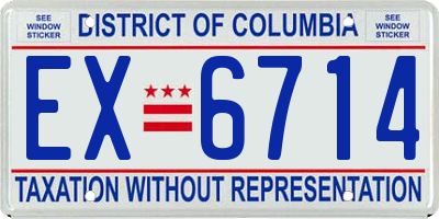 DC license plate EX6714