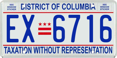 DC license plate EX6716