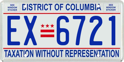 DC license plate EX6721