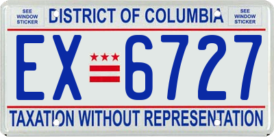 DC license plate EX6727