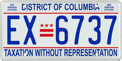DC license plate EX6737