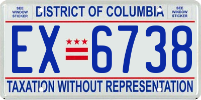 DC license plate EX6738