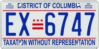 DC license plate EX6747