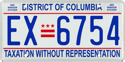 DC license plate EX6754