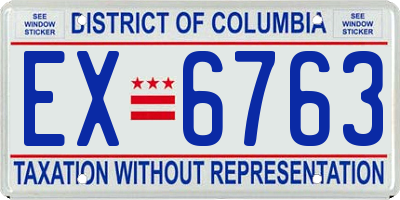 DC license plate EX6763