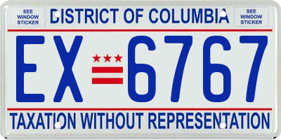 DC license plate EX6767