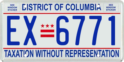 DC license plate EX6771