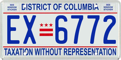 DC license plate EX6772
