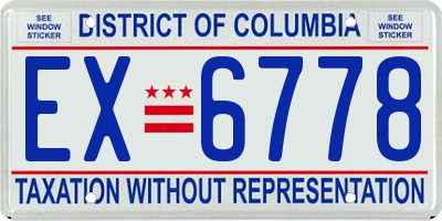 DC license plate EX6778