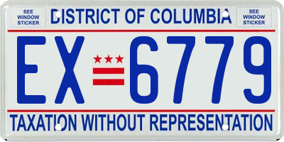 DC license plate EX6779