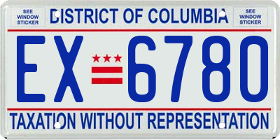 DC license plate EX6780